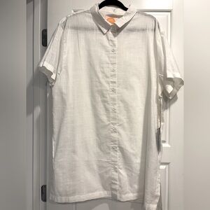 LWLH x Goldfish Kiss 100% Cotton Button Front Beach Cover Womens XL/2XL NWT